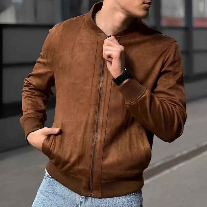 Marc Romano Suede Bomber Jacket